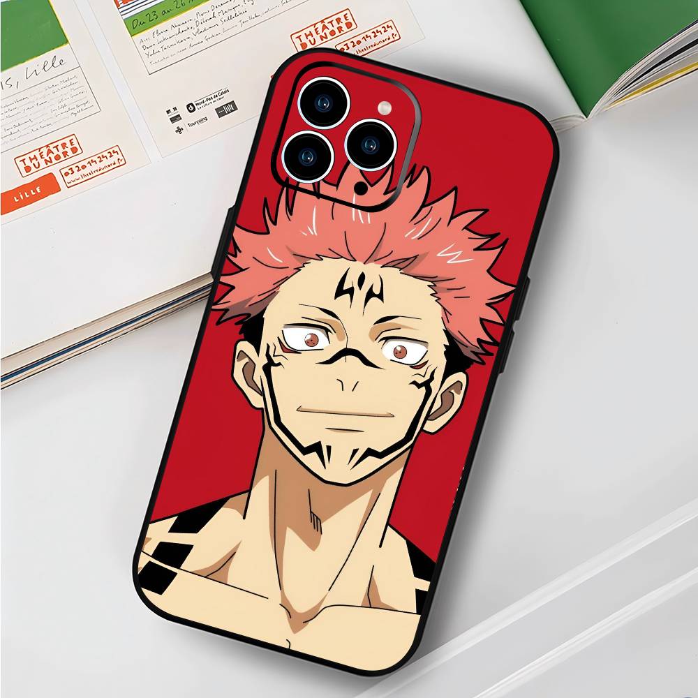 Anime J-Jujutsu Kaisen For IPhone 15 16 14 Plus 13 12 11 17 Pro Max 17 Air Black Soft Phone Cover
