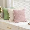 Fur Ball Pillow Solid Color Plush Pillow Cover Corduroy Office Cushion Sofa Pillow Home Decoration
