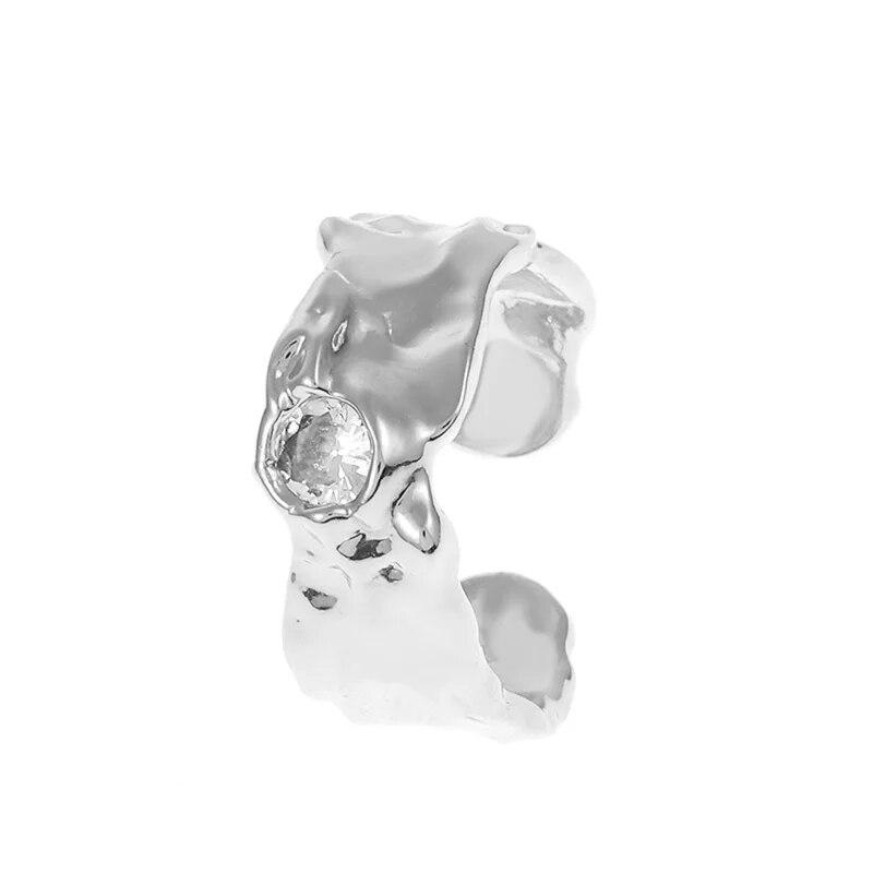 

Необычное кольцо с цирконом для женщин, открытые регулируемые кольца для девочек на указательный палец, золотого цвета, серебряного цвета, металлические украшения, аксессуары для вечеринок серебряный