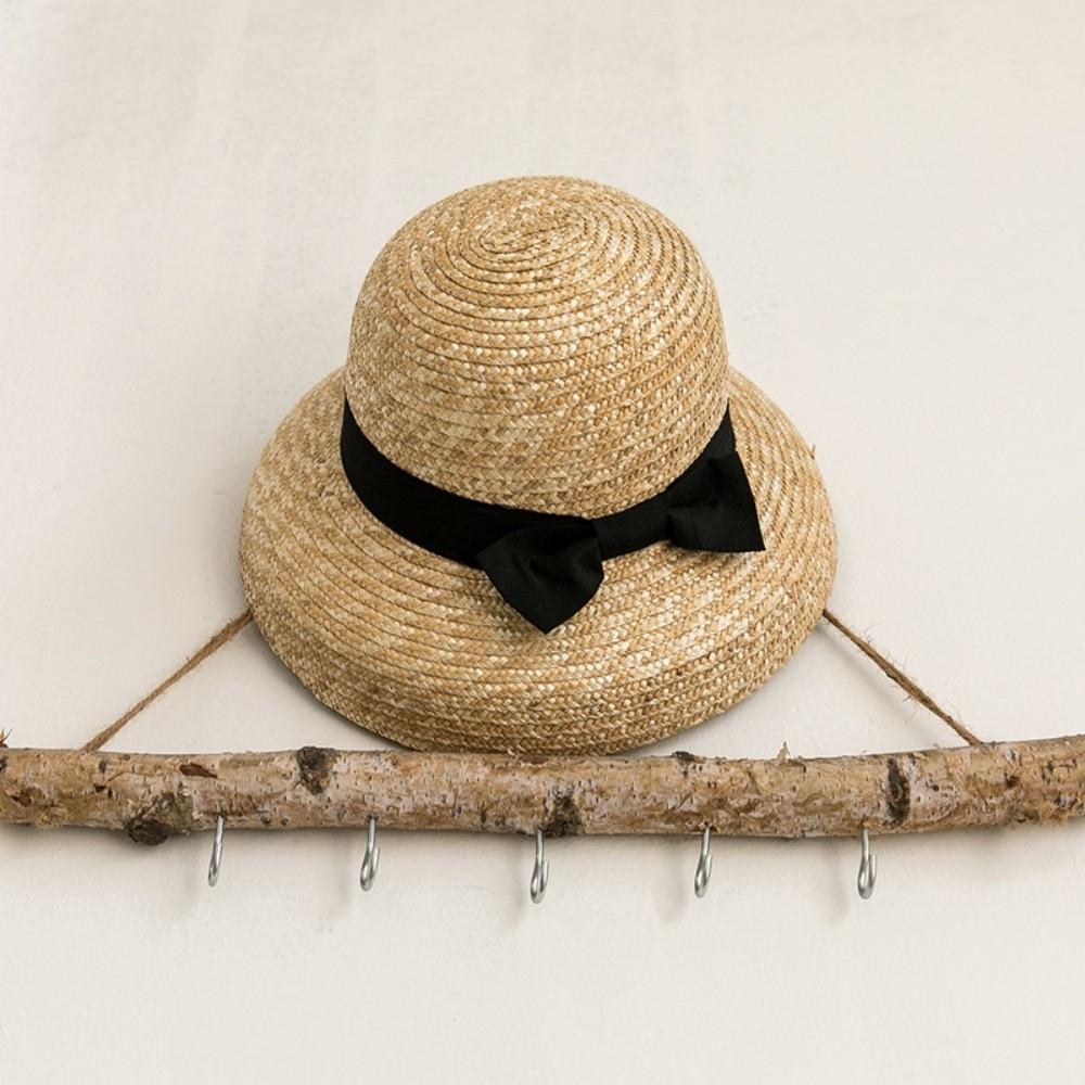 High-Density Weave Wheat Straw Cloche Breathable Round Top Straw Topper Sophisticated Travelers