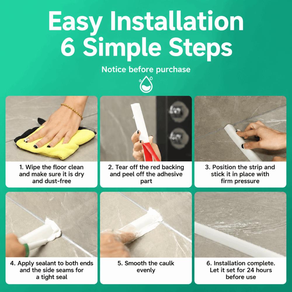 Silicone Bathroom Water Barrier Flexible Bendable Self-adhesive Seal Strip Kitchen Sink Blocking