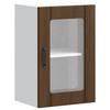 Kitchen Wall Cabinet with Glass Doors Lucca Brown Oak
