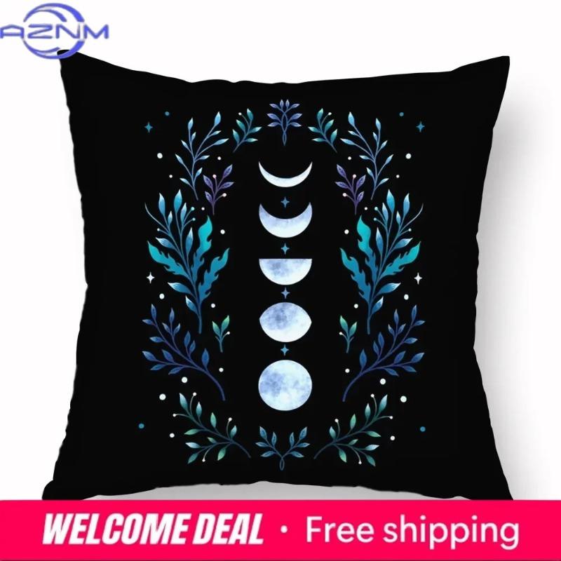 Home Decor Moon Phases & Magical Creatures Pillow Covers Pattern Cushion Cover Suitable For Sofa Bedroom Car Pillow Cover