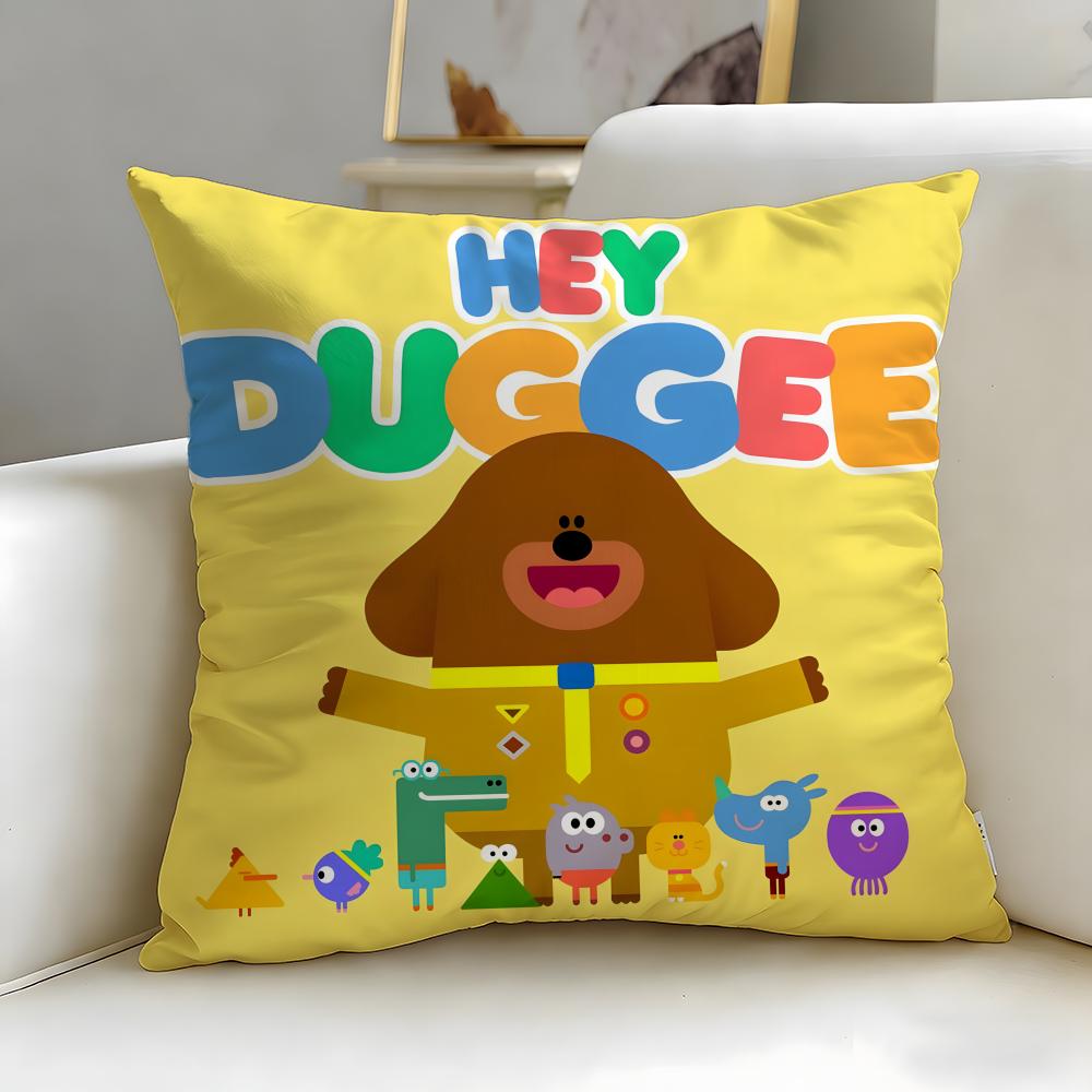 classic cartoon Hey Duggee Cushion Cover Soft & Easy-Wash Pillow Case – Versatile for Couch, Bed, Travel and Office