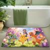 Pokemon Pikachu Night City Rain Print Non-Slip Doormat, Absorbent Floor Mat for Home Decor
