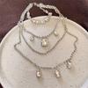 Tassels Shoulder Chain Necklace Multilayer Shine Rhinestone Necklace Back Body Chain  Evening Party