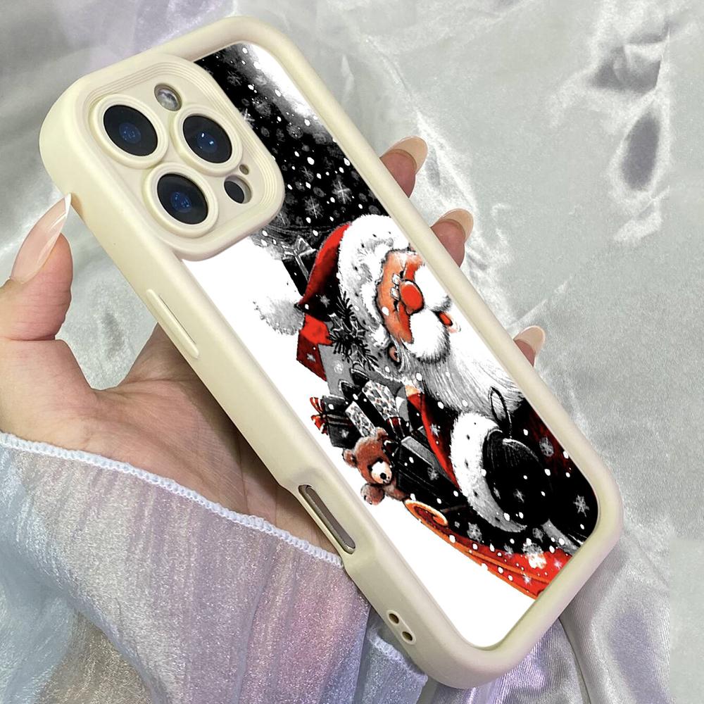 JT245 Festive Christmas Santa for iPhone 17 16 15 14 13 Pro Max Samsung S26 S25 Ultra A17 A16 A07 A56 A36 A15 Xiaomi 15T Redmi 15c Note 14 Soft Case