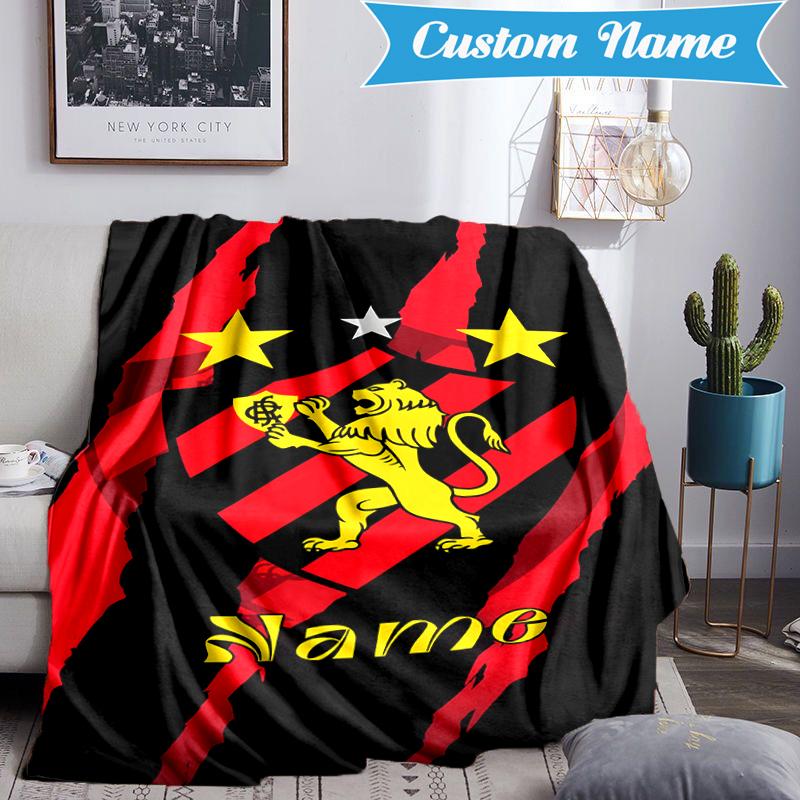 Custom Name Recife Lion Crest Emblem Blanket Lightweight Ideal Bedding Blanket Perfect for Travel, Camping, Living Rooms, Sofas, Christmas gift