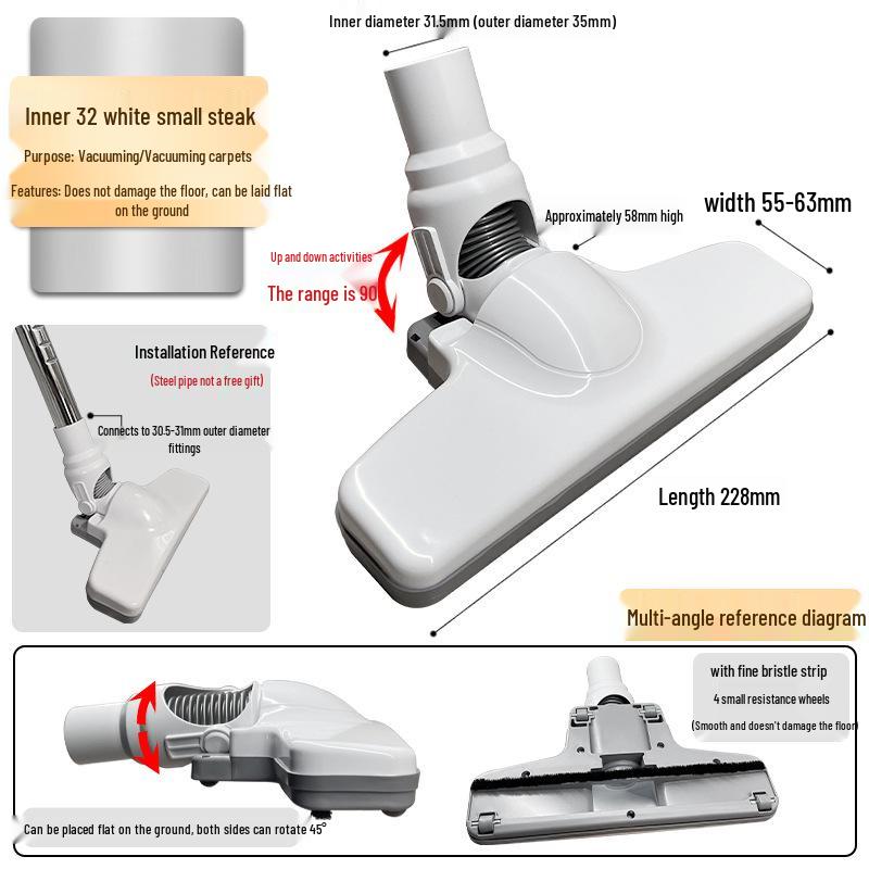 Compatible Vacuum Attachments for Midea Jeno: Floor Brush, Water Rake, and Universal Head