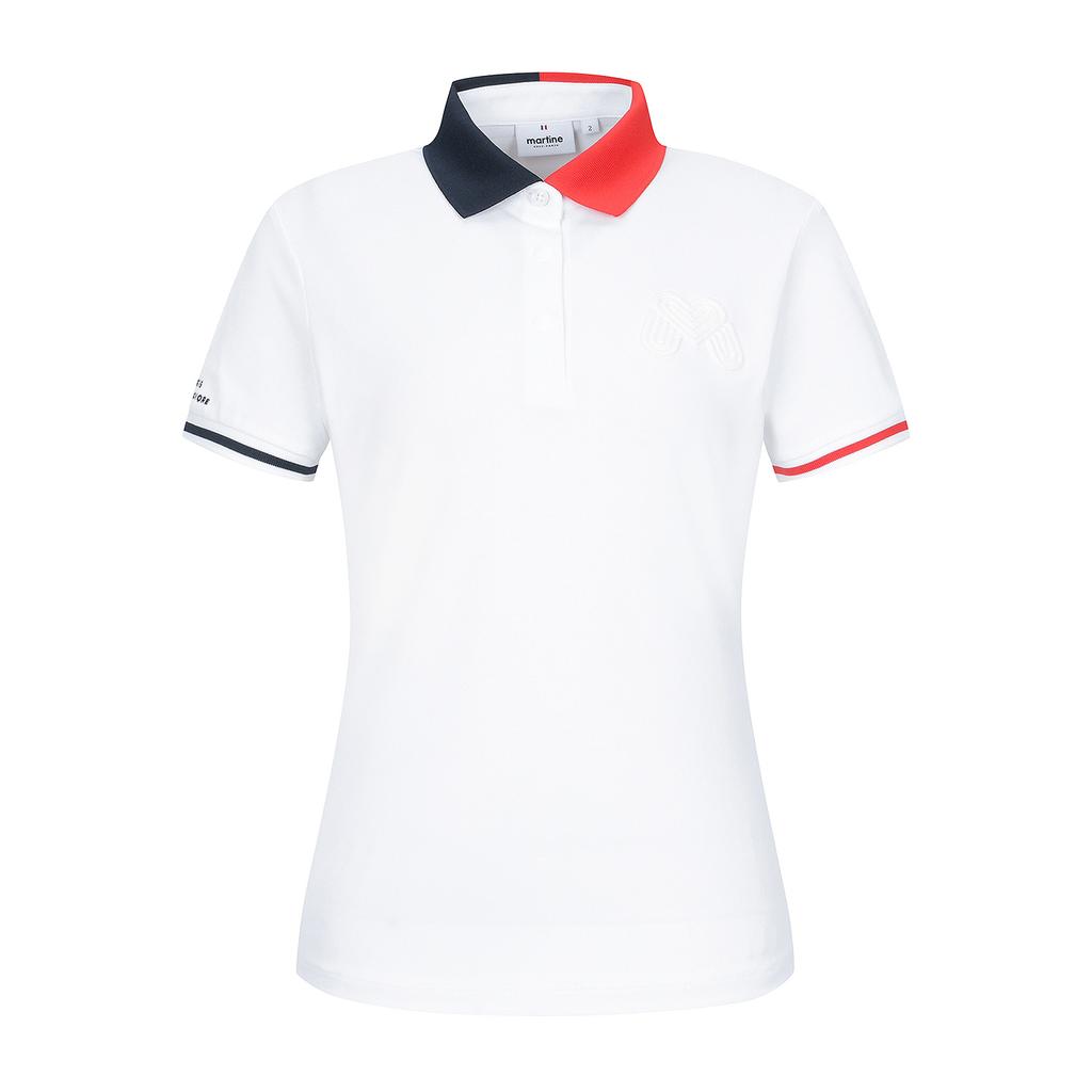 MARTINE GOLF Half&Half Collar Polo Shirts_White