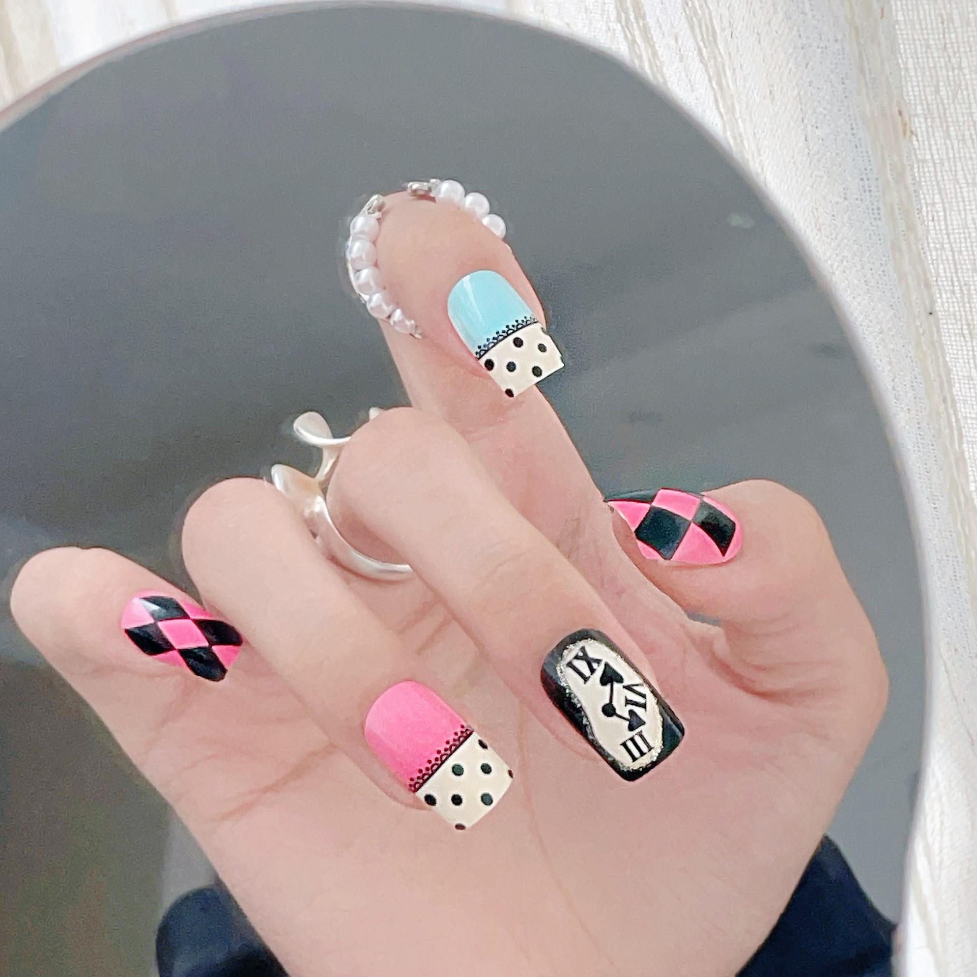 

Sweet Cool Spicy Girl Argyle & Polka Dot Removable Nail Art Patches