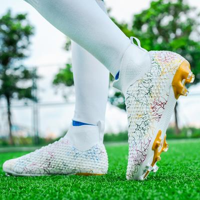 Chuteiras de Futebol Masculinas de Alta Qualidade Profissional AG/FG Sapatos de Futebol Infantil Antiderrapante Treino Chuteiras de Futebol Cano Alto Chuteiras 2025 Novas