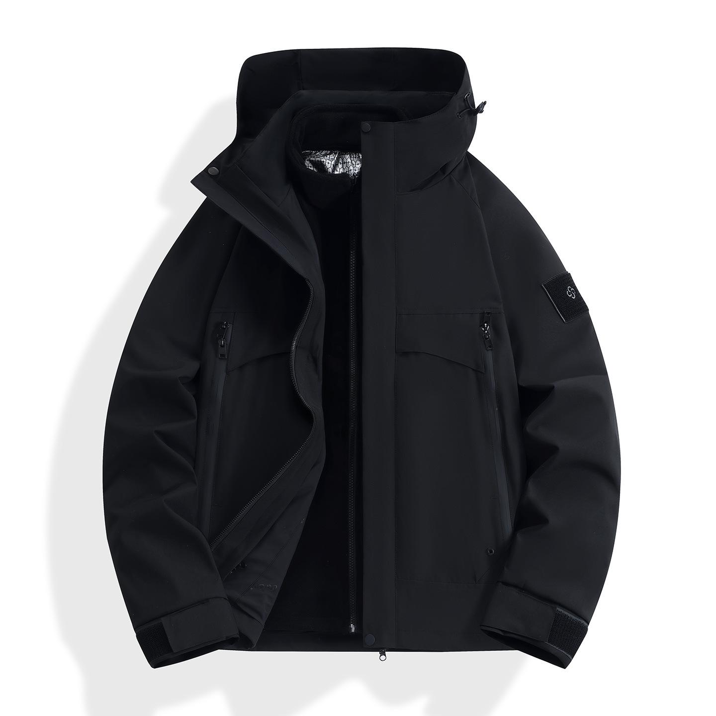 Unisex 3-in-1 Windproof Waterproof Graphene Fleece Outdoor Jacket S [95-110 lbs]