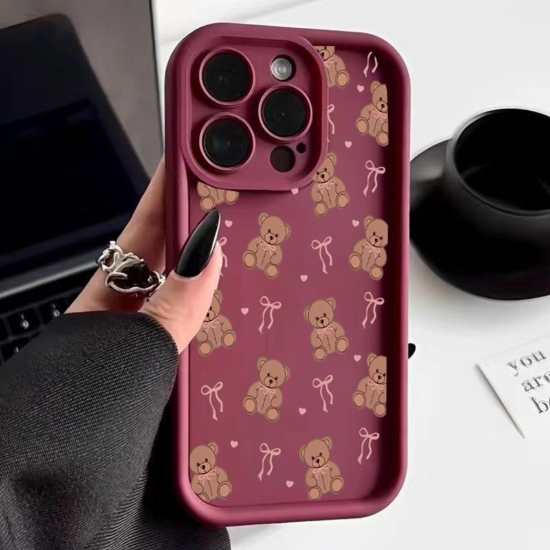 Cute Teddy Bear Bowknot Phone Case For Google Pixel 10 9 8 7 Pro XL 8A 7A 9Pro 7Pro 8Pro 9ProXL Silicone Cartoon Bumper Cover
