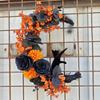 2025 Halloween Moon Cat Wreath Rose Black Door Wall Hanging Decoration Wreath Festival Party Decoration Household Items