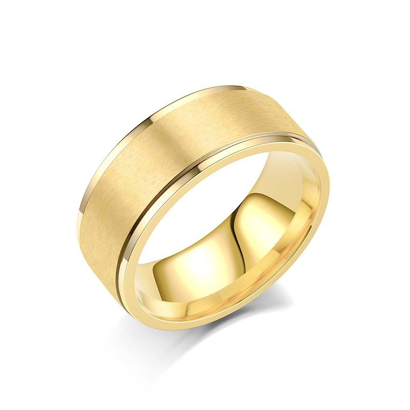 Simple titanium steel matte ring men s, fashionable couple ring niche plain ring stainless steel ring jewelry no. 6