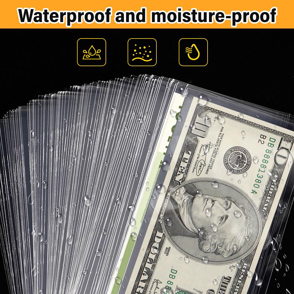 100 Transparent Banknote Protection Bags Double-Sided 8-Thread Dust-Proof Moisture Commemorative Banknote Coin Collection Album