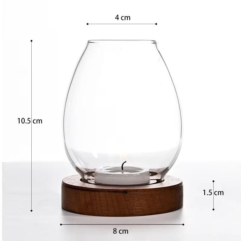 Transparent Candle Holder 1PCS Glass Round Candlelight Dinner Household Windproof Candle Cup Jar Decorative Ornaments Wedding
