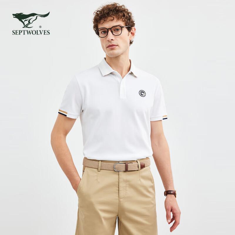 Septwolves Men's Stretch Breathable Short Sleeve Polo Shirt