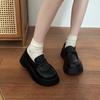 Thick-soled Black Loafers, Versatile Small Leather Shoes for Women's 2025 Spring and Autumn New French Retro Jk Single Shoes