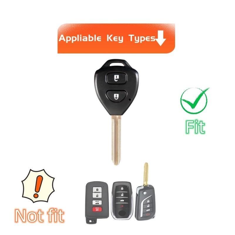 Key FOB Cover For Toyota Corolla VIOS Camry Yaris RAV4 HiLux Cruiser Fortuner For 2 Buttons Car Remote Key Case Cover Accessorie