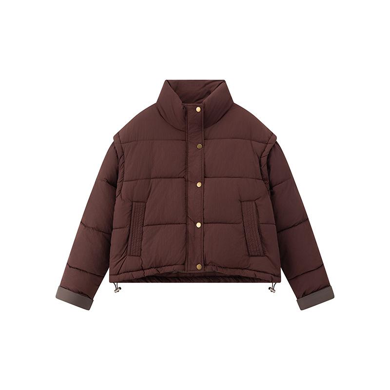 Down cotton clothes women's short models, new models in winter, small stand-up collar, thickened bread clothes, cotton-padded jackets.