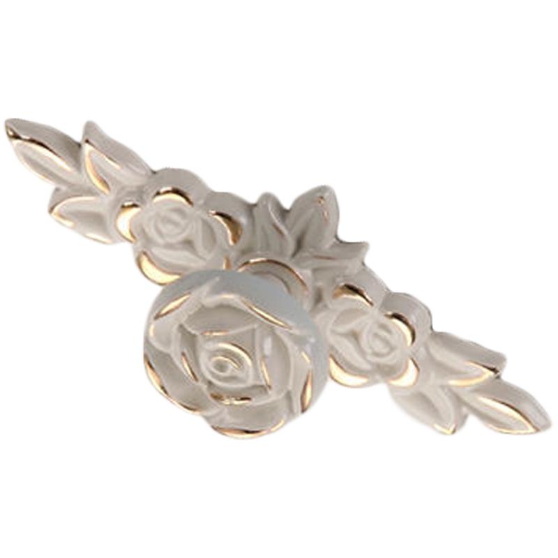 Euro Rose Cabinet Knobs Vintage Exquisite 3D Zinc Alloy Flower Drawer Pull Handles for Kitchen