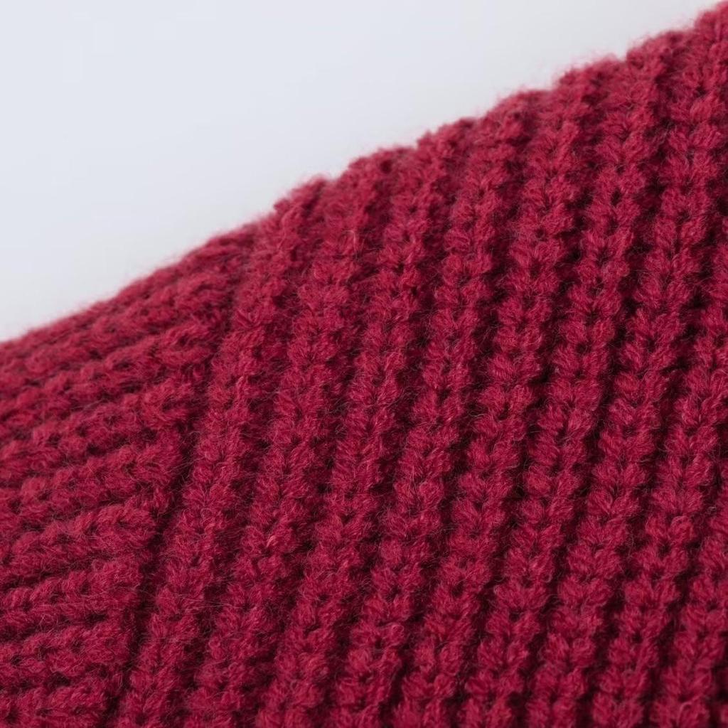 Spring 2025 Women's V-Neck Long-Sleeved Knit Sweater Coat