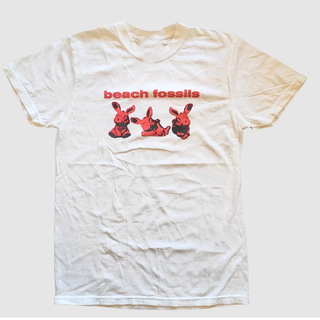 NEW Beach Fossils Band Short Sleeve White All Size T-Shirt