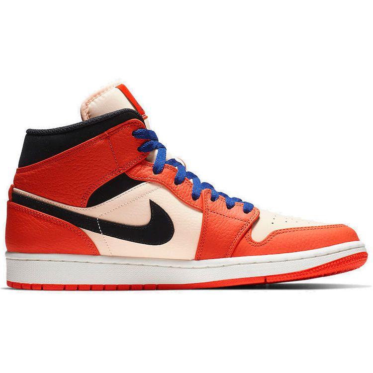 Air Jordan 1 Retro Mid SE Team Orange Men Sneakers Black 852542-800