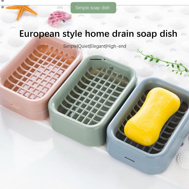Mesh Soap Box Toilet Double Drain Soap Box Waterless Portable Soap Holder Bathroom Organizer