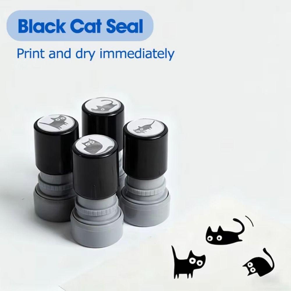 4 Styles Kitten Stamp Cat Designs Cartoon Stamps Lovely Black Cat Stamp  Journal Decoration