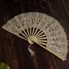 1pcs Lace Cut-Out Folding Fans with Tassels for Wedding Decor Room Decoration European Handheld Party Gift