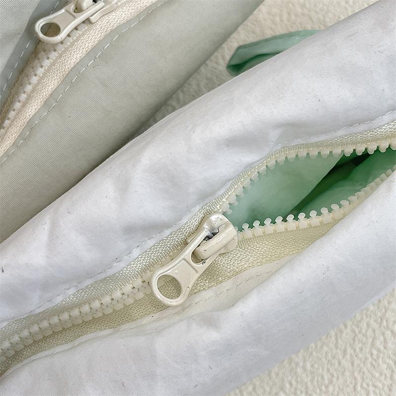 Ins Style Simple Fabric Pencil Case Bowknot Makeup Bag Large Capacity Storage Bag Stationery Pouch School Supplies Girls Gift