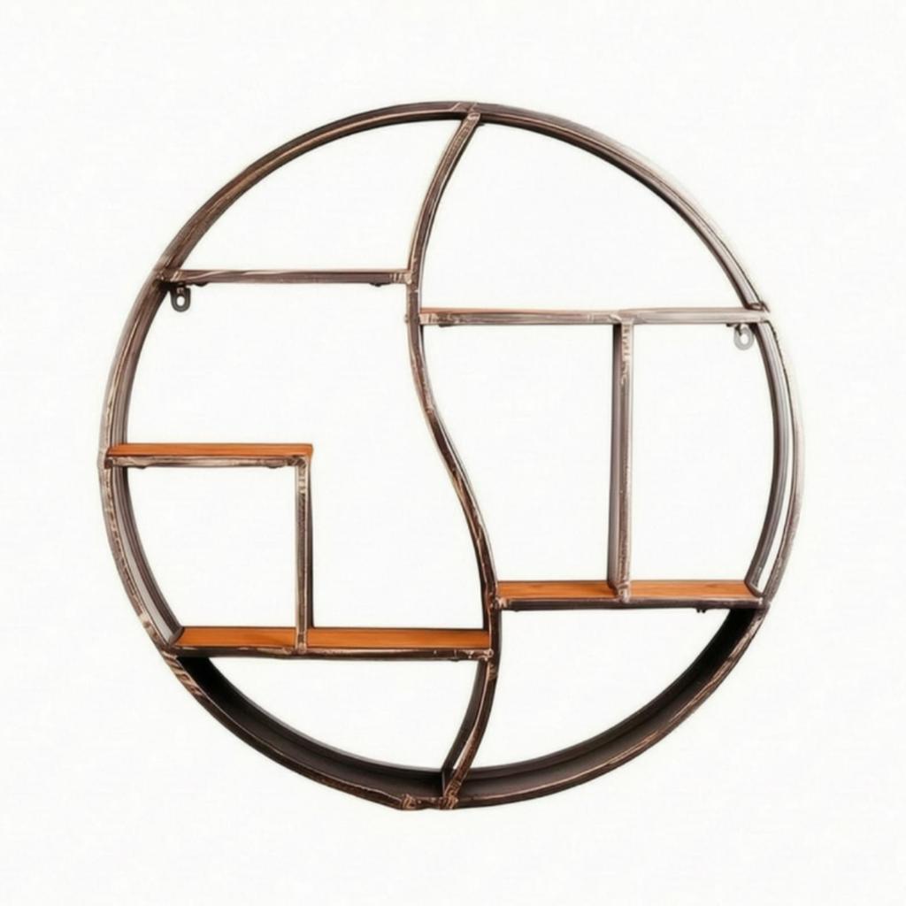Circular Wall Shelf Decorative Round Sturdy for Office