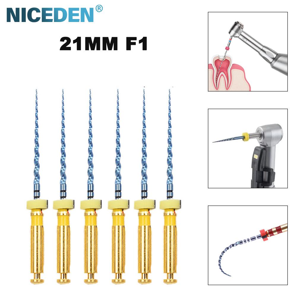Niceden 6 szt. Silnik pilników endodontycznych NiTi do kanałów korzeniowych, stożkowe narzędzia stomatologiczne, elastyczne