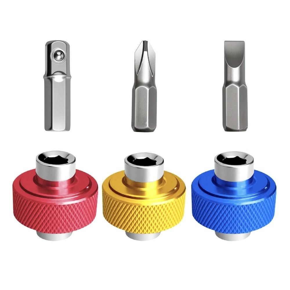 3PCS Steel Mini Finger Ratchet Set 1/4” Driver Finger Grip Drivers  Electronics Repair R+Y+B