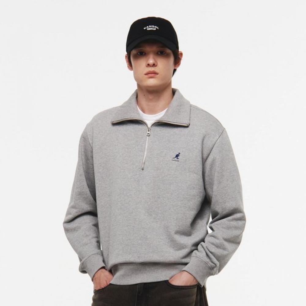 Kangol Half Zip Semi Oversized Sweatshirt Melange Gray 1792 SS 6950₽