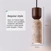 Single-Head Square Small Pendant Vintage Retro Style Modern LED Adjustable Height E27 Travertine Lamp Bedroom Dining