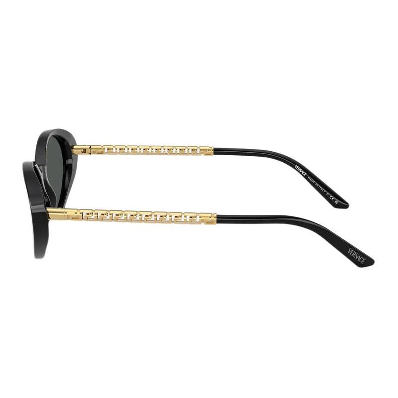 Versace [Available Prescriptions] Tubular Greca Pattern On the Temples, Oval Sunglasses, Women's Black 12145833 O4469-OGB18754_ONUL-Black 54