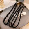 Simple Personality And High Sense Black Imitation Pearl Necklace, Light Luxury Niche Cold Style Necklace