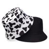 Cow Print Double-Sided Casual Bucket Hat Cow Hat Unisex Hat New Style Reversible Fisherman Hat