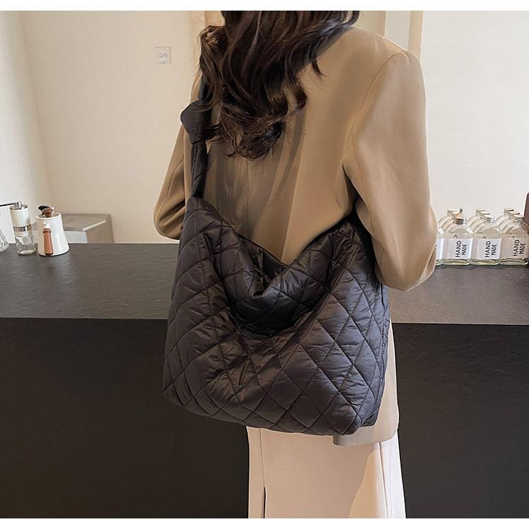 Casual Cotton Shoulder Bag With Standup Pouch For Daily Outings
