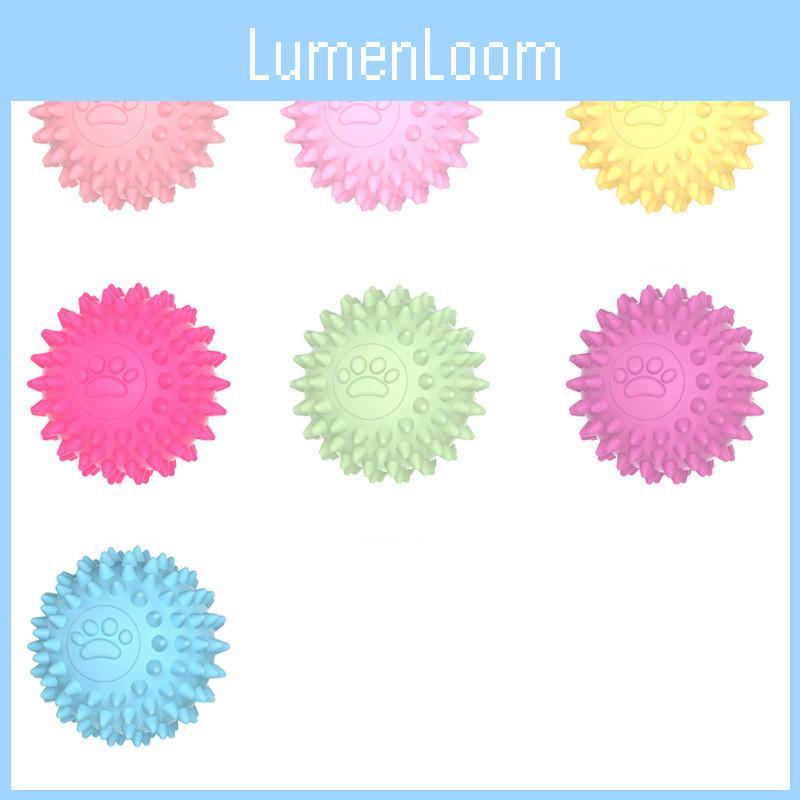 Interactive Dog Toy Ball Long-lasting Tpr Paw Print Ball For Chewing And Teeth Cleaning Assorted Colors Medium Size 35g