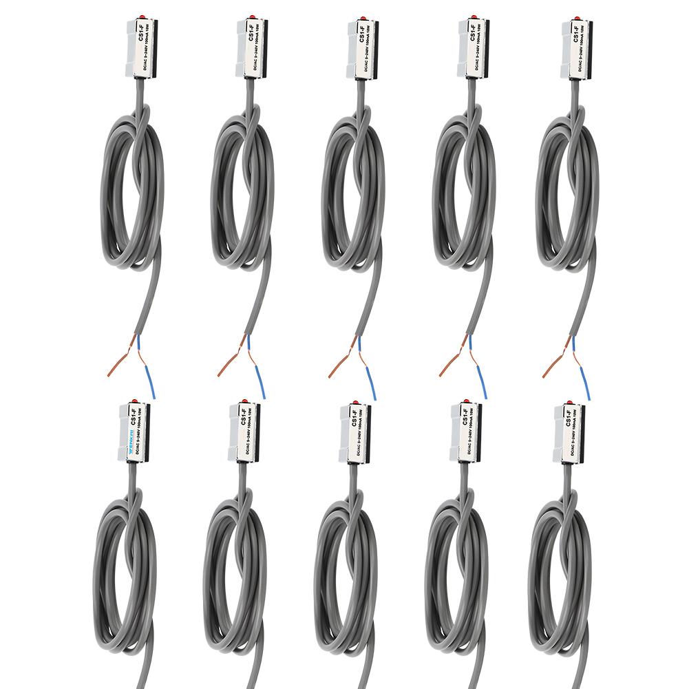 10Pcs Magnetic Switch CS1‑F 10W Reed Pneumatic Cylinder On Off for SI SU SC JSI MI MA50‑63