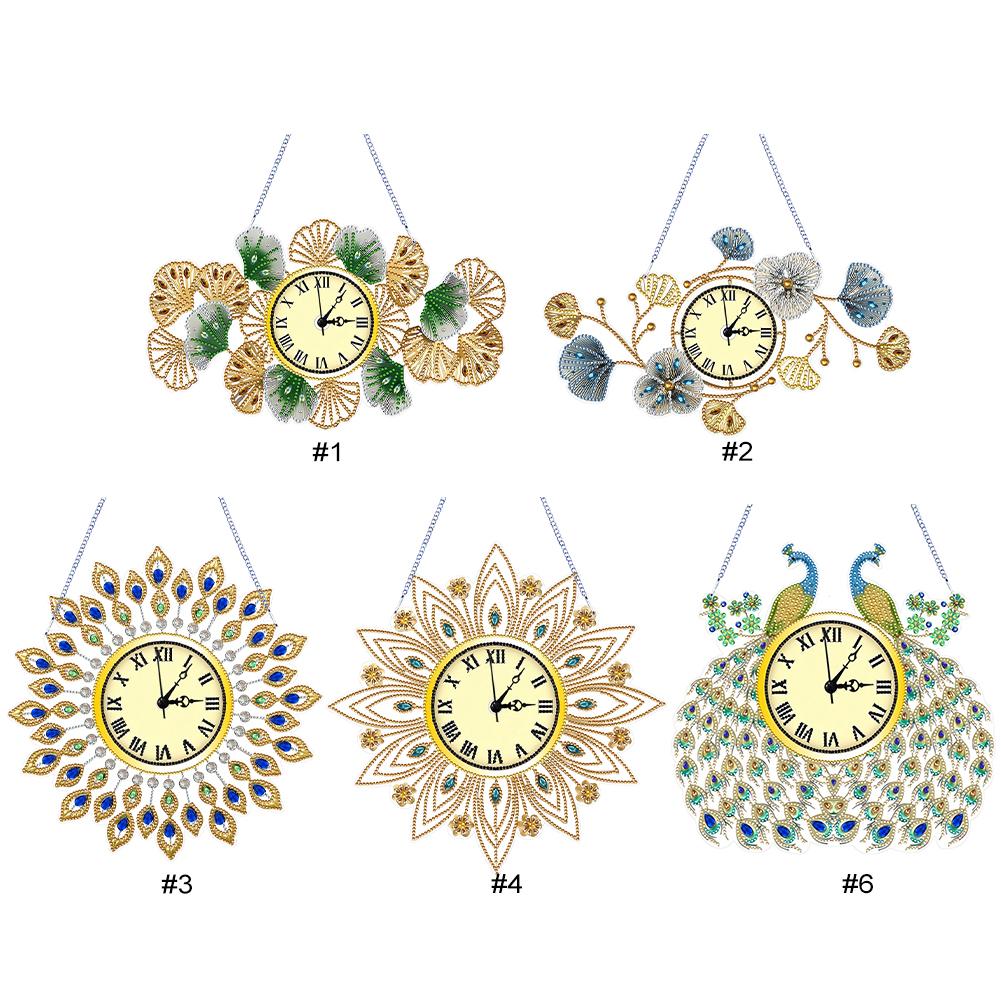 Diamond Art Wall Clock Hanging Pendant Diamond Painting Clock Diamond Art Clock Ornaments Kit Handmade Living Room Decoration