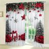 Christmas tree and star-patterned printed curtains   Christmas decorations   home decorations   room decorations