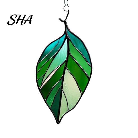Transparent Acrylic Leaf Hanging Pendant, Waterproof Sunproof Window Hanging, Decorative Four-leaf Clover Pendant Ornament with Colorful Light Effects