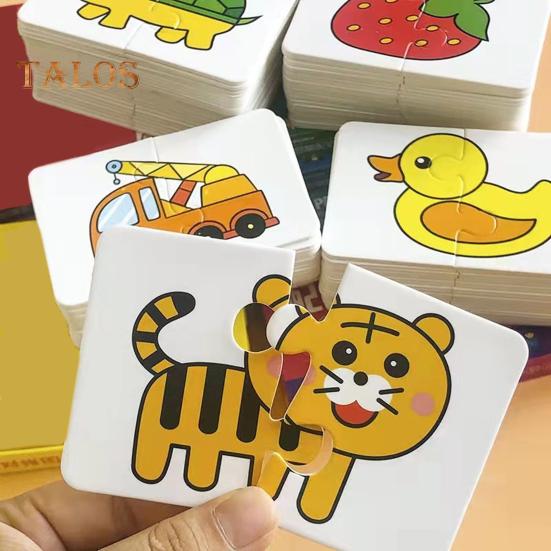 32Pcs/Set Kids Jigsaw Puzzle Toy Animals Vehicles Fruits Vegetables Groceries Learning Educational Paper Puzzle Game 1-6 Toddlers Boys Girls Gift