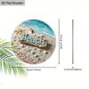 2D, Summer Beach Shells Starfish Wood Round Sign Summer Home Office Wall Decoration Seaside Party Decoration Rustic Farmhouse Bathroom Shelves